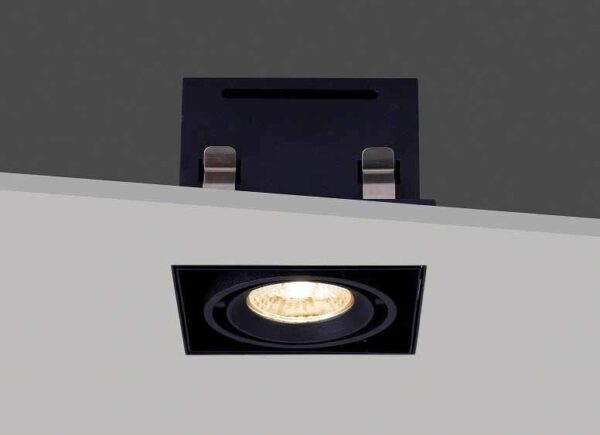 Led square trimless inbouwspot enkel zwart - Afbeelding 9