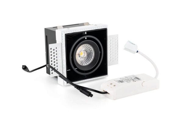 Led square trimless inbouwspot enkel zwart - Afbeelding 10