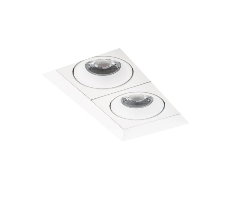 Bella Ondiepe LED Trimless Spot Kantelbaar 5Watt Vierkant Dubbel WIT Ip65 Dimbaar Interne Driver