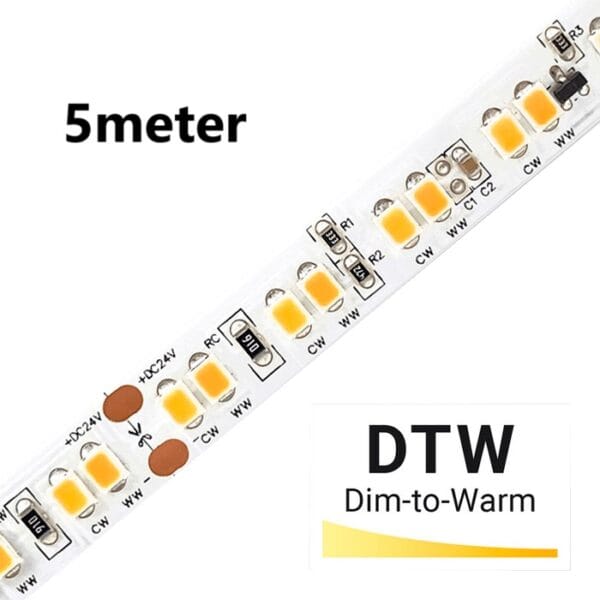 dimtowarm led strip 5 meter compleet roll