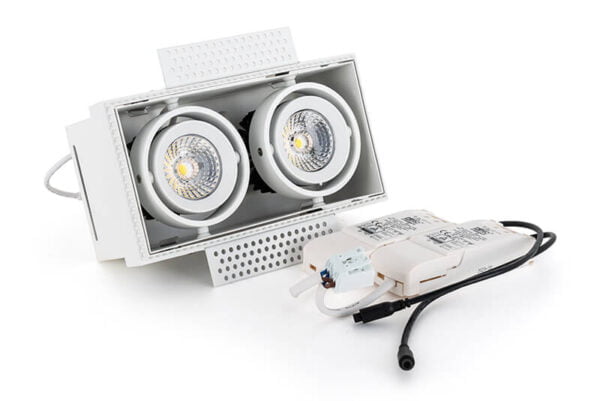 Led square trimless dubbel inbouwspot wit - Afbeelding 3