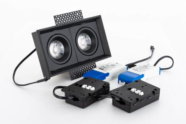 Low dubbel trimless inbouwspot Zwart (5,9cm laag!) - Afbeelding 6