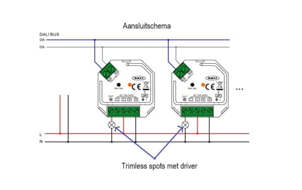 Dali triac dimmer inbouw - Afbeelding 2
