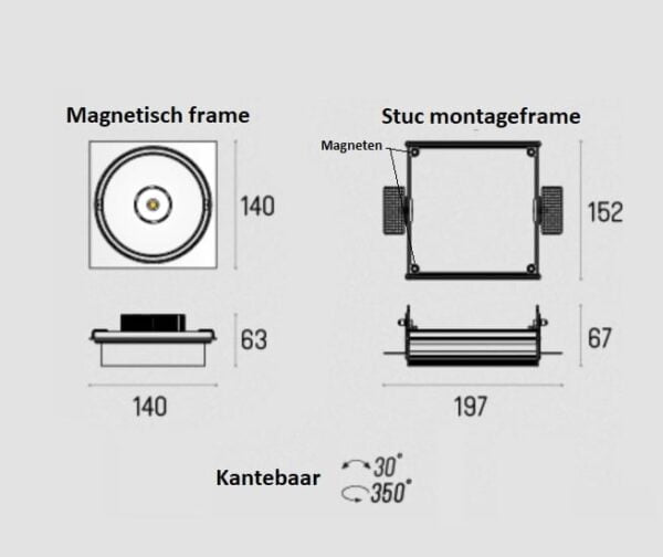 (Lage inbouw) Trimless ar111 LED enkel (compleet) - Afbeelding 2