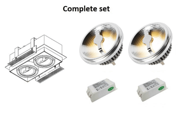 Trimless ar111 LED dubbel (compleet) - Afbeelding 5