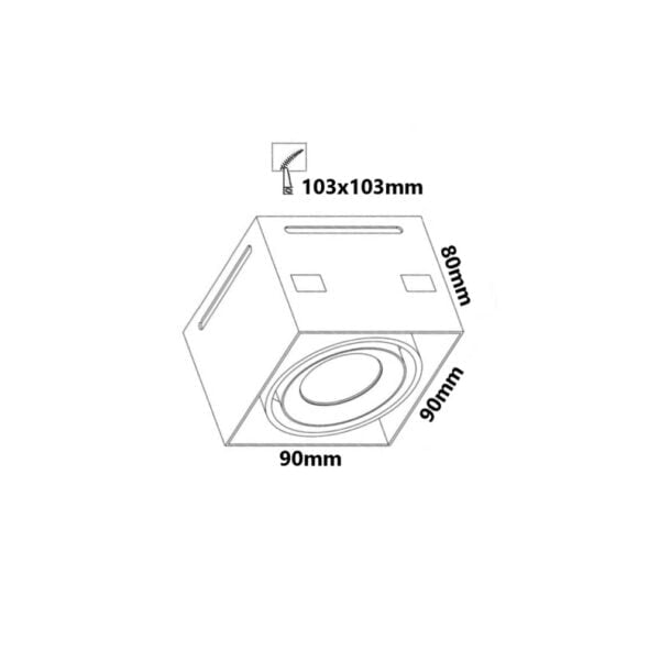 LED square trimless inbouwspot enkel wit - Afbeelding 6