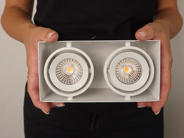 Led square trimless dubbel inbouwspot wit - Afbeelding 5