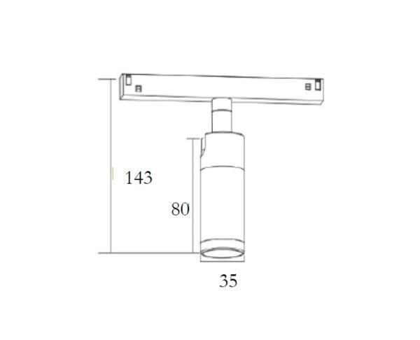 Spot magneet Track 35mm 48V (werkt met HUE) - Afbeelding 6