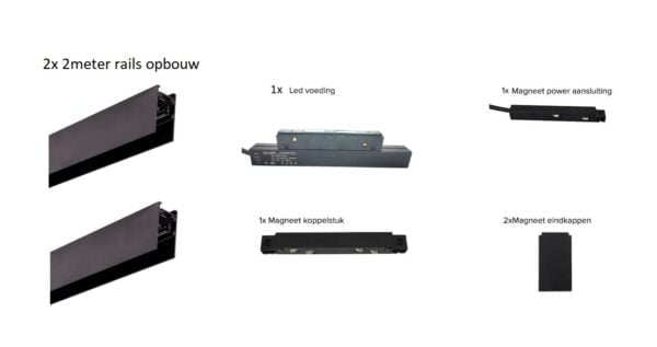 Startset magneetrail verlichting – opbouw 4 meter - Afbeelding 5