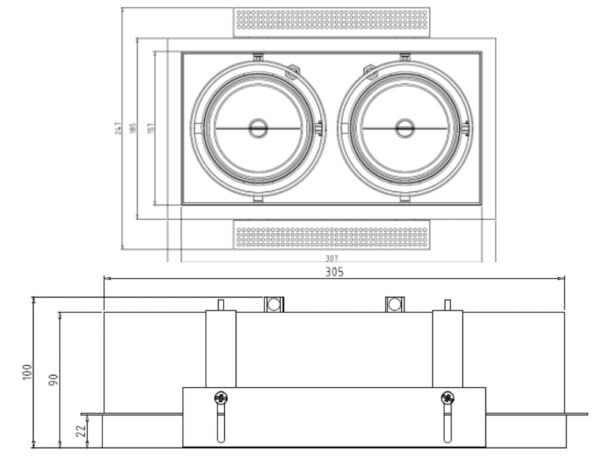 Trimless ar111 LED dubbel (compleet) - Afbeelding 13