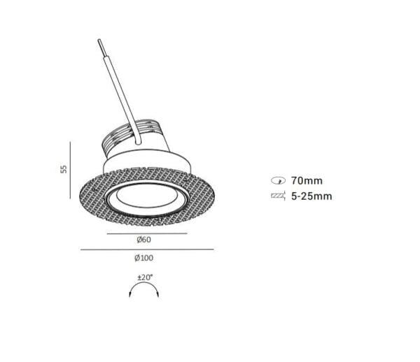 Trimless badkamer spot rond (laag) IP65 - Afbeelding 5