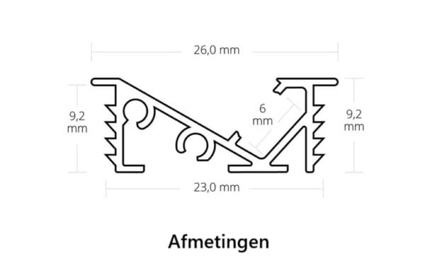 Indirect led strip profiel 2meter - Afbeelding 3