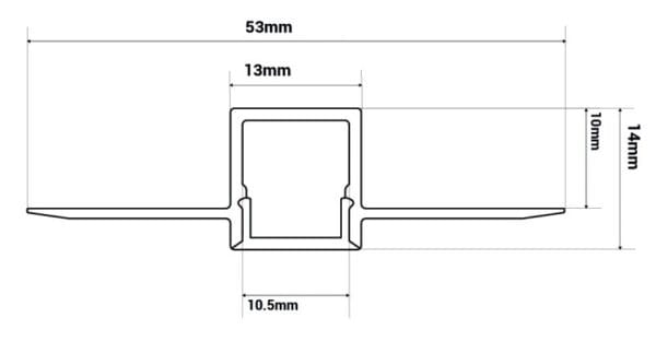 Trimless led strip stuc profiel gips 13x14mm 2 meter - Afbeelding 2