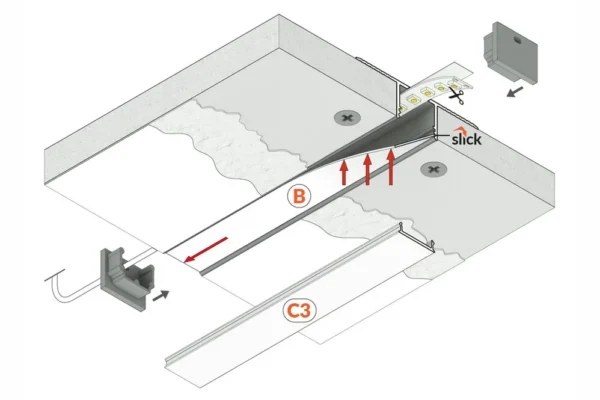 14mm verzonken Led Profiel voor gipsplaat en stucwerk - dubbelzijdig - Afbeelding 2