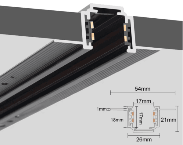 Low inbouw trimless magneet railverlichting 48V 2m - Afbeelding 2