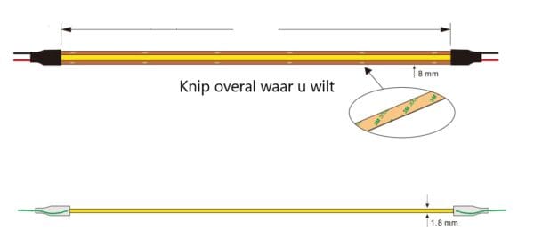 Ledstrip FREECUT warmwit overal knipbaar losse strip 1 meter - Afbeelding 4