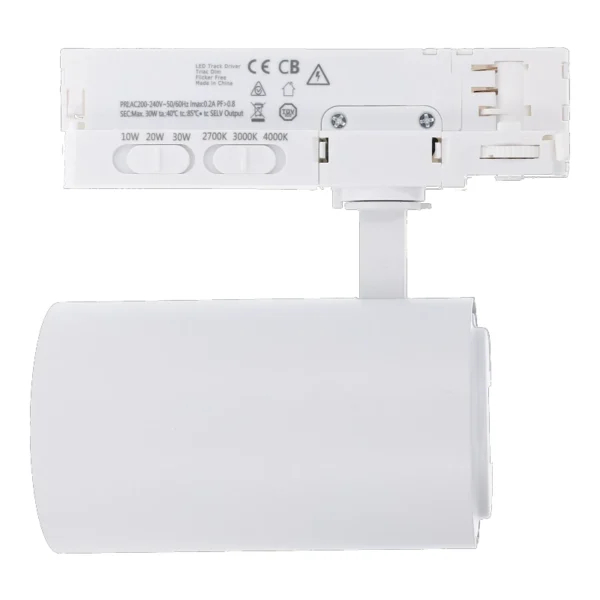 3-FASE RAILSPOT | ROSALIN | 10W-20W-30W | WIT | DIMBAAR | CCT-SWITCH - Afbeelding 2