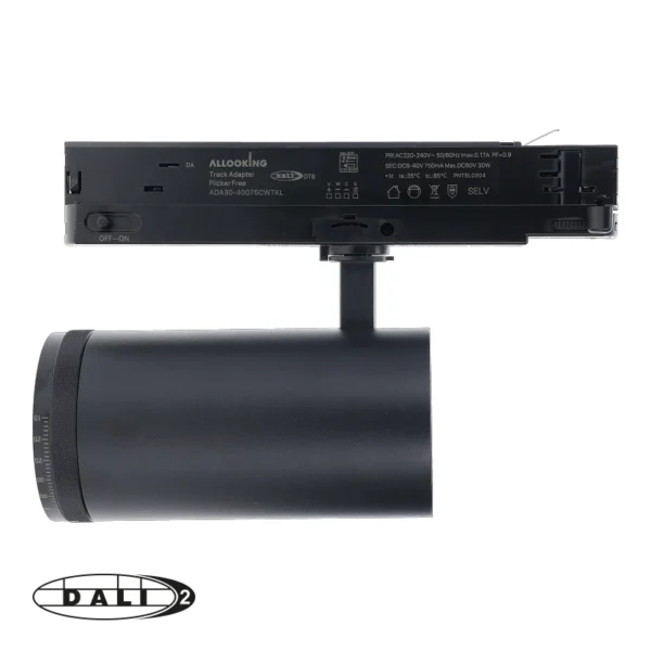 DALI 3-FASE RAILSPOT | ZOOMABLE | 30W DIMMABLE| TUNABLE WHITE 2700-4000K | ZWART - Afbeelding 2