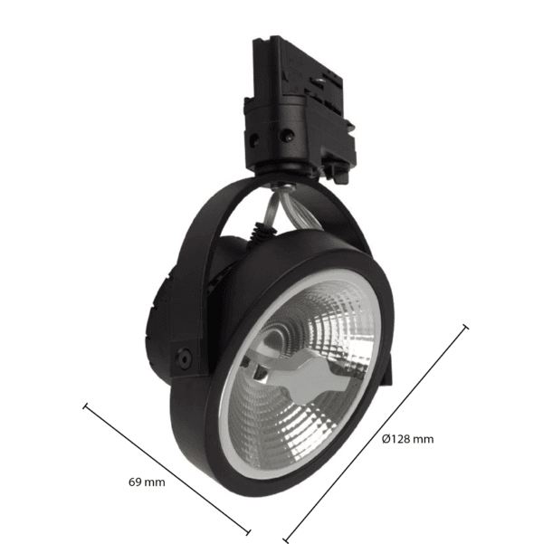 3-FASE RAILSPOT TETHYS 12W ZWART DIM2WARM - Afbeelding 4