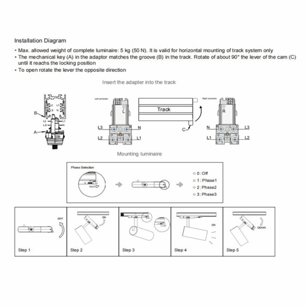 3-FASE RAILSPOT | ROSALIN | 10W-20W-30W | WIT | DIMBAAR | CCT-SWITCH - Afbeelding 9
