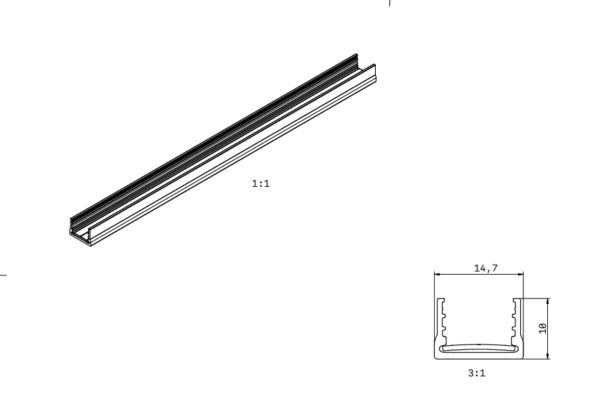 LED Vitrine Spot | Type Track Wit | 1,5 meter | Vierkant | LW.SHOW.RSW15M - Afbeelding 3