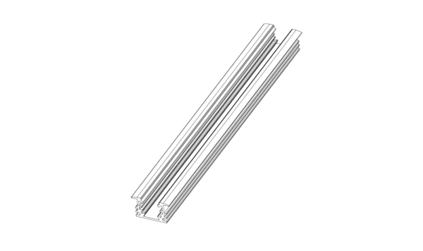 LED Vitrine Spot | Type MD3 Track Zwart | 2 meter | Inbouw - Afbeelding 2
